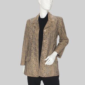 Colebrook & Co Faux Snakeskinn Rain Jacket Sz S Animal Print Outerwear